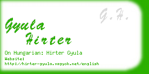 gyula hirter business card